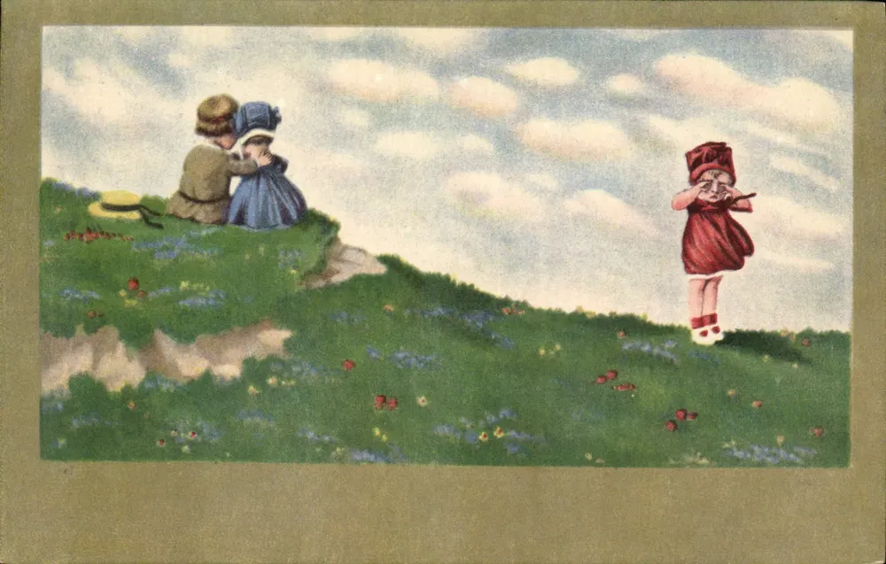 Kinder, die in einem Landschaftsbild spielen — exklusive Ausgabe — - Vorderseite