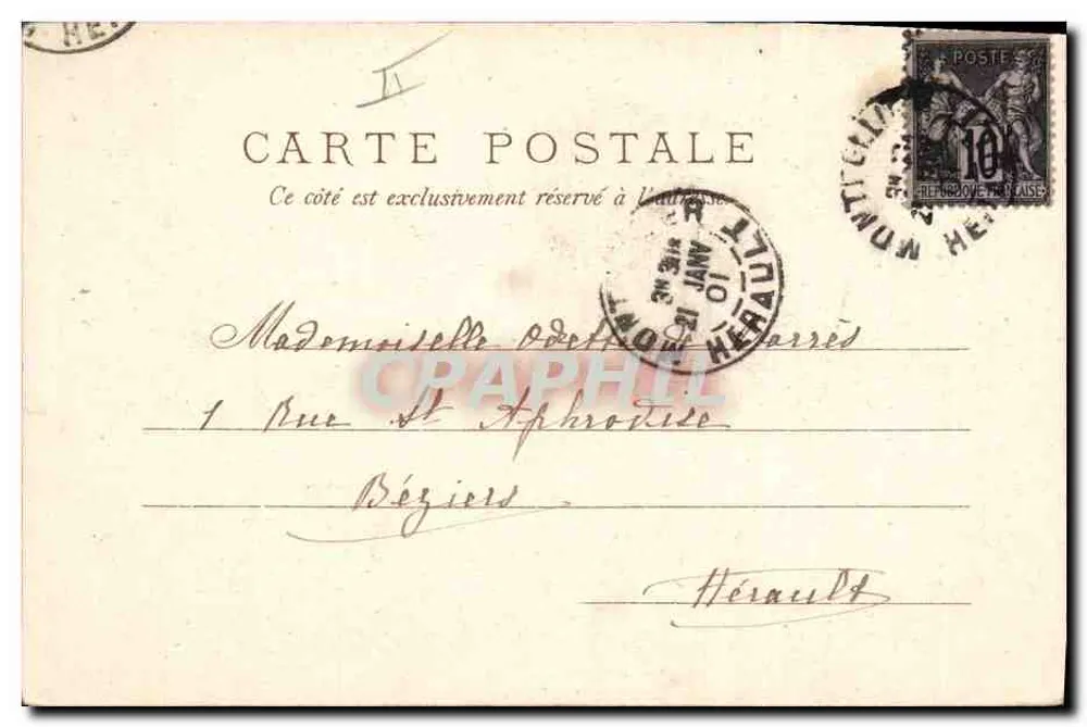 Montpellier — Kirche und Brücke — Raphael Tuck & Fils, Paris, Nr. 50 - Rückseite