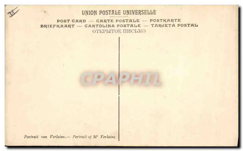 Porträt von Verlaine — Musée du Luxembourg, Paris — Chantalat, n° 359 LL - Rückseite