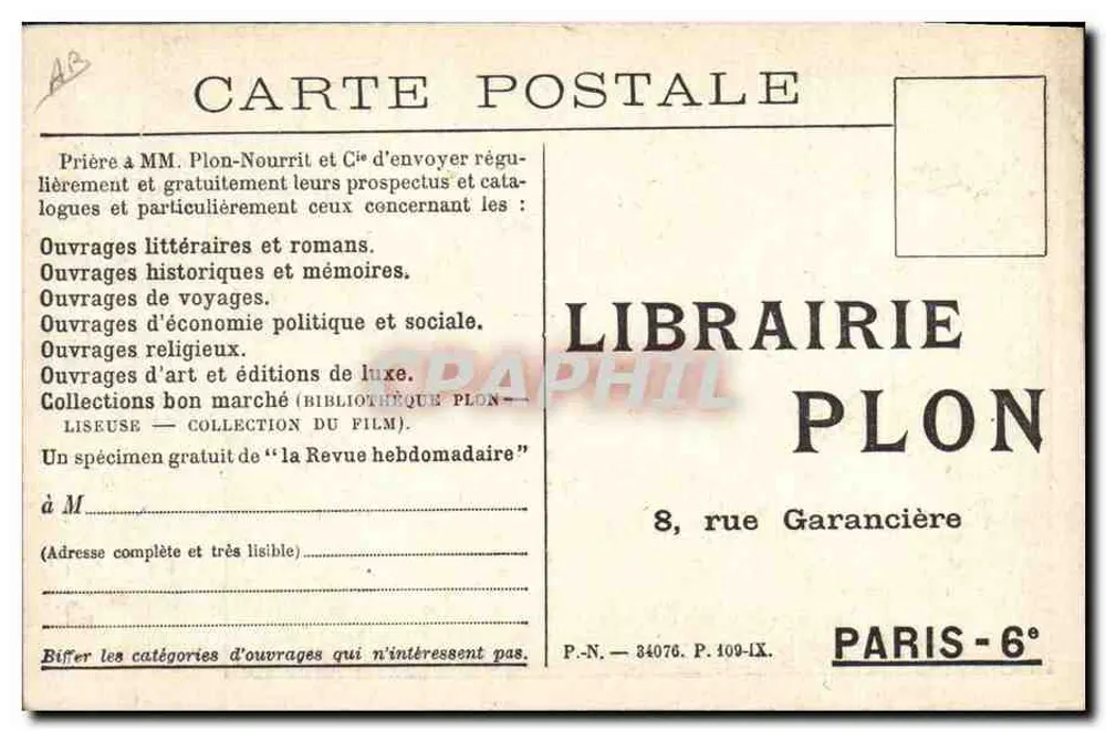 Pierre Varillon — Retrato promocional de seu romance 'La Fausse Route' — Manuel frères - Verso