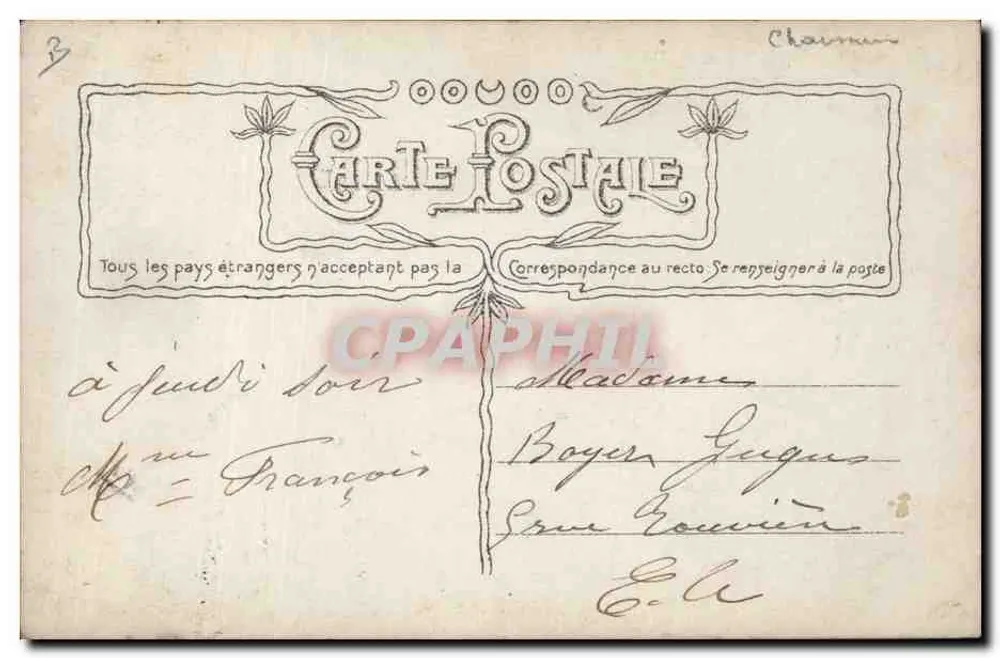 Mulher com casaco e botina — A Calçada Lugand — editor Lummam, n°3732 - Verso