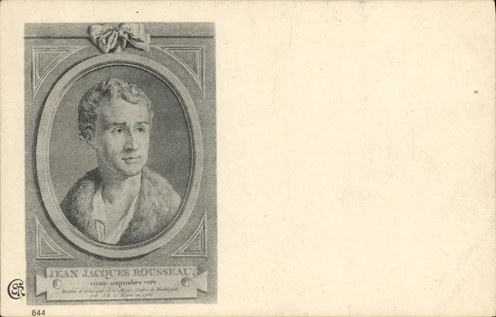 Jean-Jacques Rousseau — retrato gravado — editor C.R. n°644 - Frente