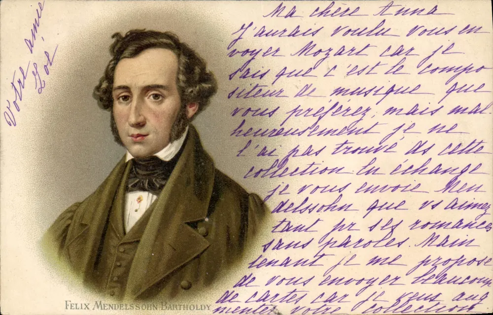 Félix Mendelssohn Bartholdy — retrato — editor não identificado, número de série não visível - Frente