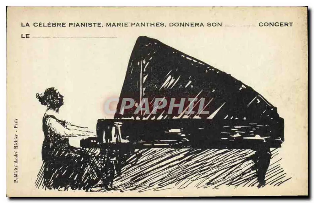 Marie Panthès — Konzert — Werbung André Richer - Paris - Vorderseite