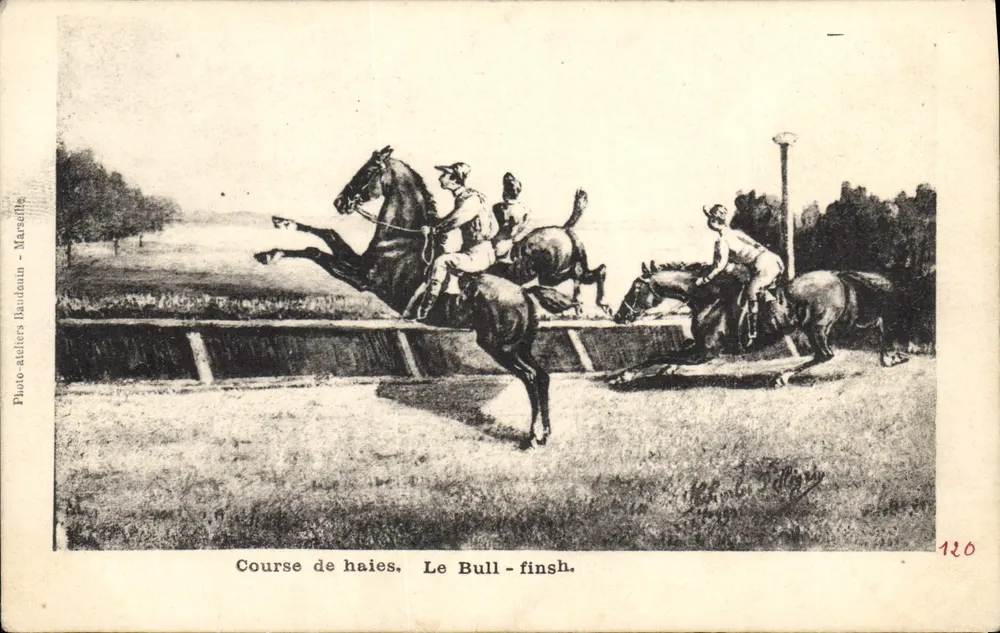 Hürdenrennen. Der Bull-finish. — Photo-ateliers Baudouin - Marseille, n° 120 - Vorderseite