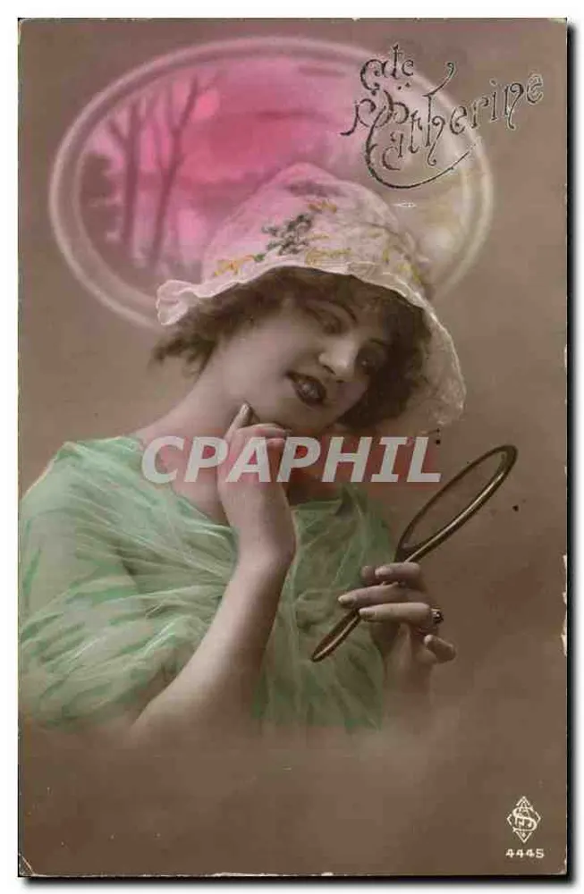Junge Frau mit Hut — Portrait — Verlag Catherine, Nr. 4445 - Vorderseite