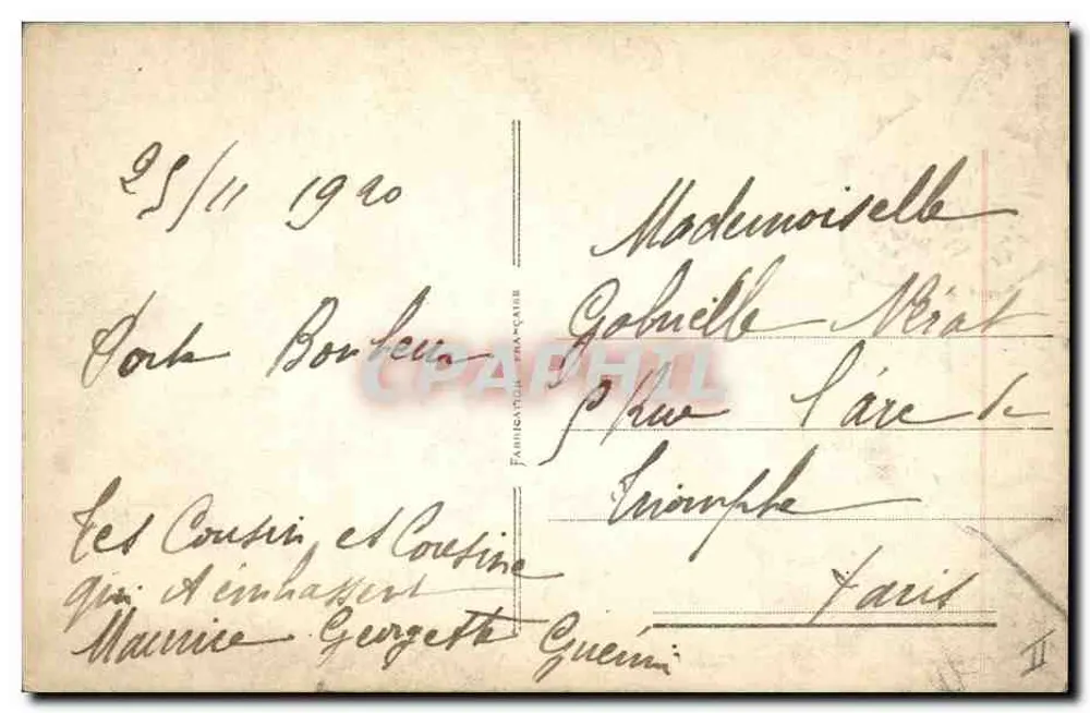 Junge Frau mit Hut — Portrait — Verlag Catherine, Nr. 4445 - Rückseite