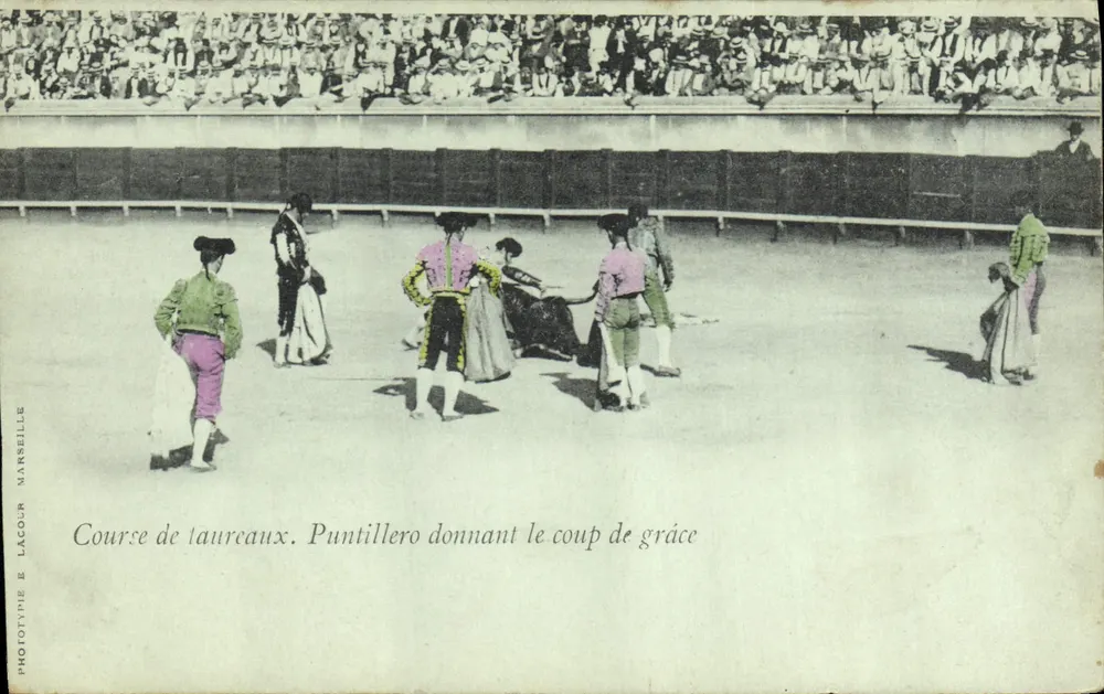 Stierkampf — Puntillero gibt den Todesstoß — Phototype LACOUR Marseille - Vorderseite