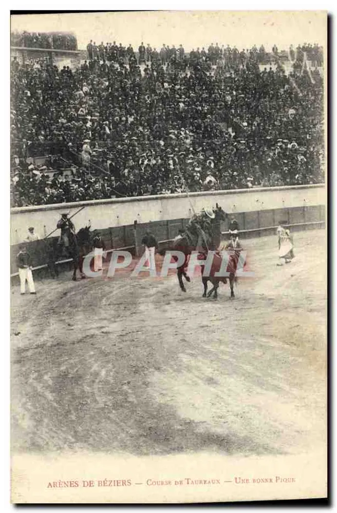 Arènes de Béziers — Stierkampf — Eine gute Pique - Vorderseite