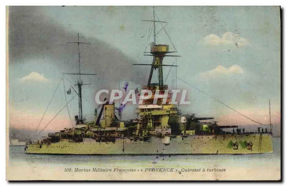 Turbine-Kreuzer « PROVENCE » — Französische Marine — n°502 - Vorderseite