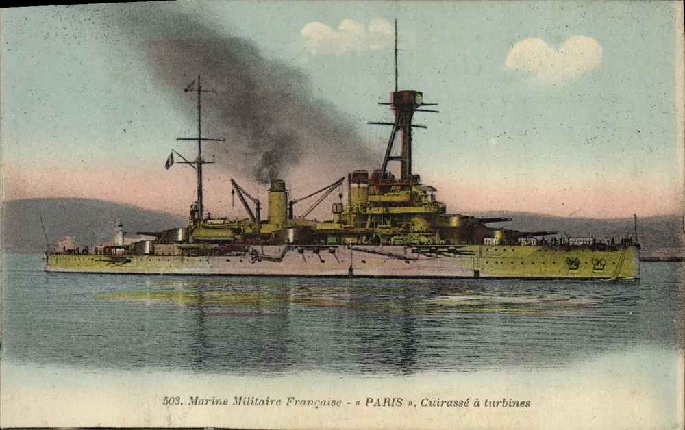 Marine Militaire Française - « PARIS », Cuirassé à turbines — n° 503 - Recto