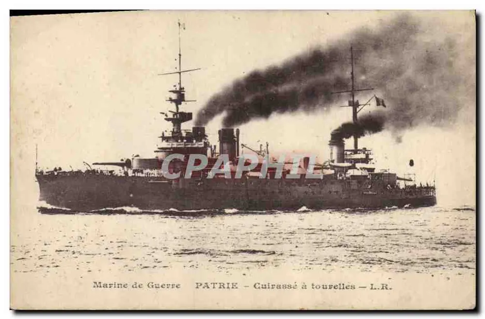 Kriegsschiff PATRIE — Turmpanzer — L.R. - Vorderseite