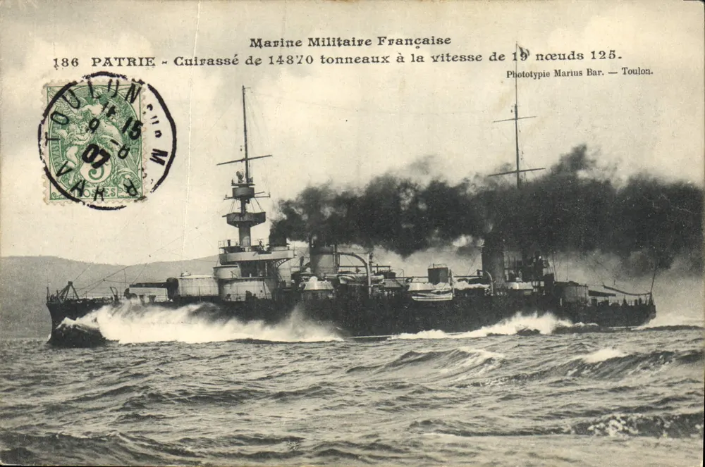 Cacciatorpediniere Patrie — Marina Militare Francese — Fototipia Marius Bar — Tolone - Recto