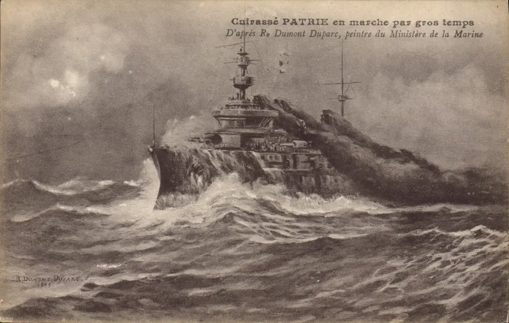 Cultrassé PATRIE en marche par gros temps — Nach R. Dumont Duparc, Maler des Ministeriums für Marine — R. Dumont Duparc, 1909 - Vorderseite