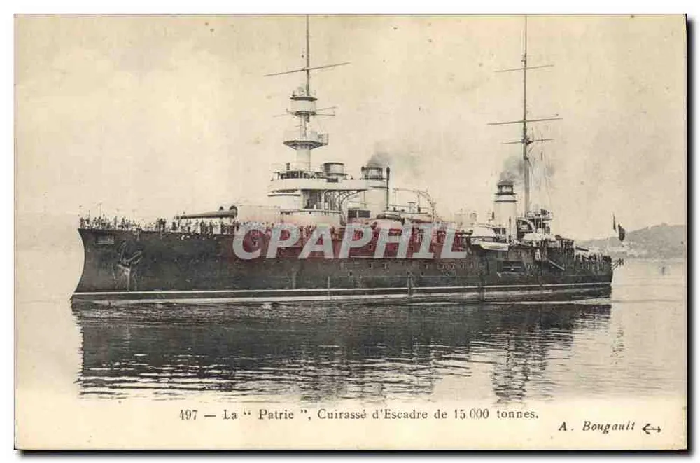 Die "Patrie", Schlachtschiff der Flotte von 15.000 Tonnen — A. Bougault, Nr. 497 - Vorderseite