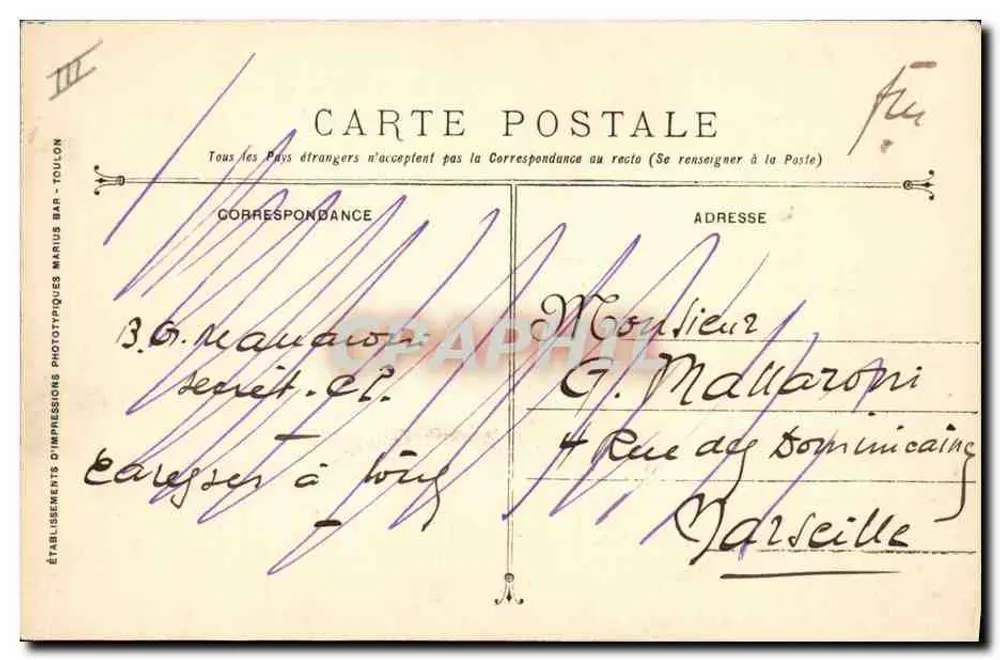 Kreuzer-Kreuzer Pothuau — Französische Marine — Verlag P.N.S. - Rückseite
