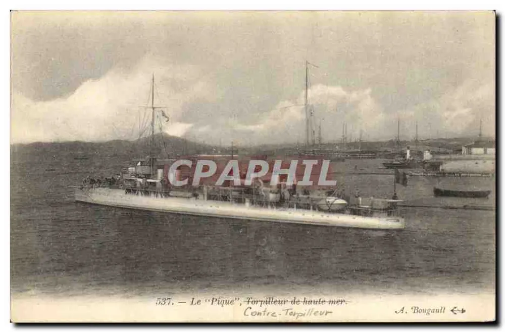 Das 'Pique', Hochsee-Torpedoboot — A. Bongault — n° 537 - Vorderseite