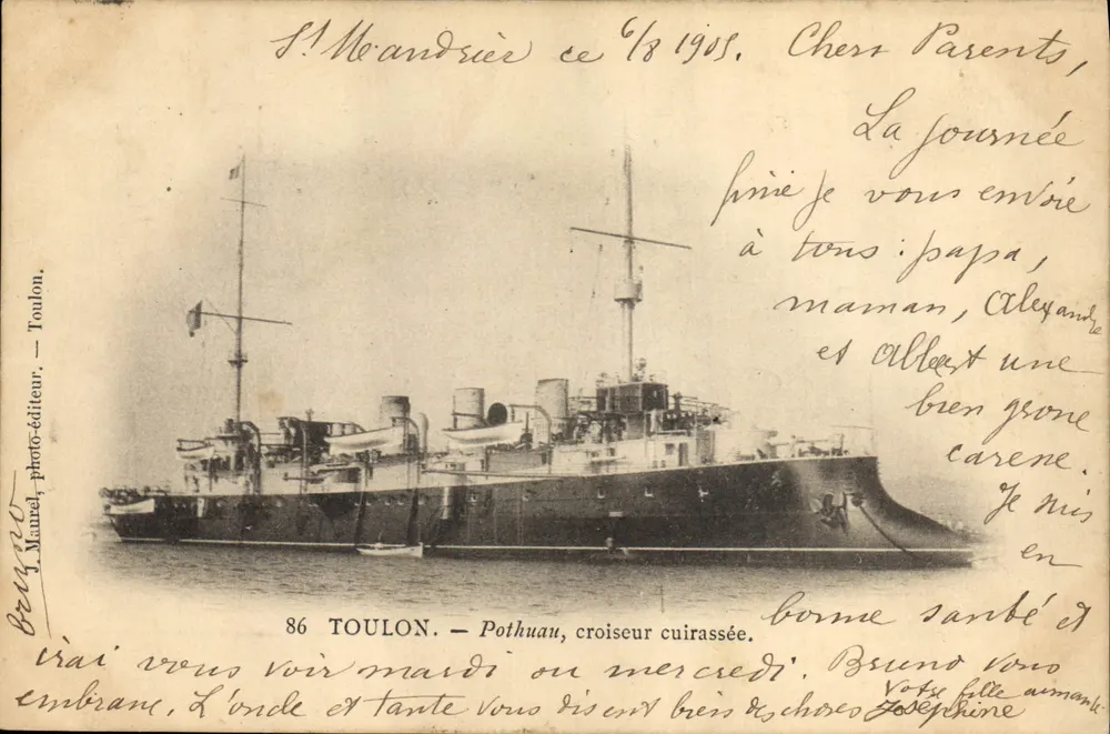 Toulon — Panzerkreuzer Pothuau — J. Manuel, Fotoverlag, n°86 - Vorderseite