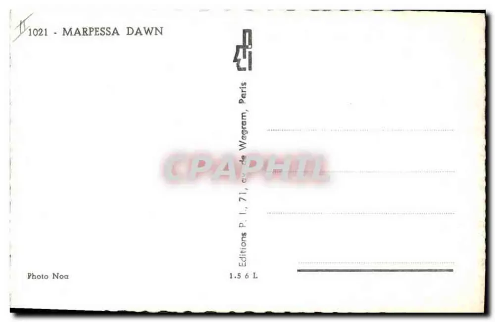 Mulher sorridente — retrato em preto e branco — Marpessa Dawn, Paris - Verso