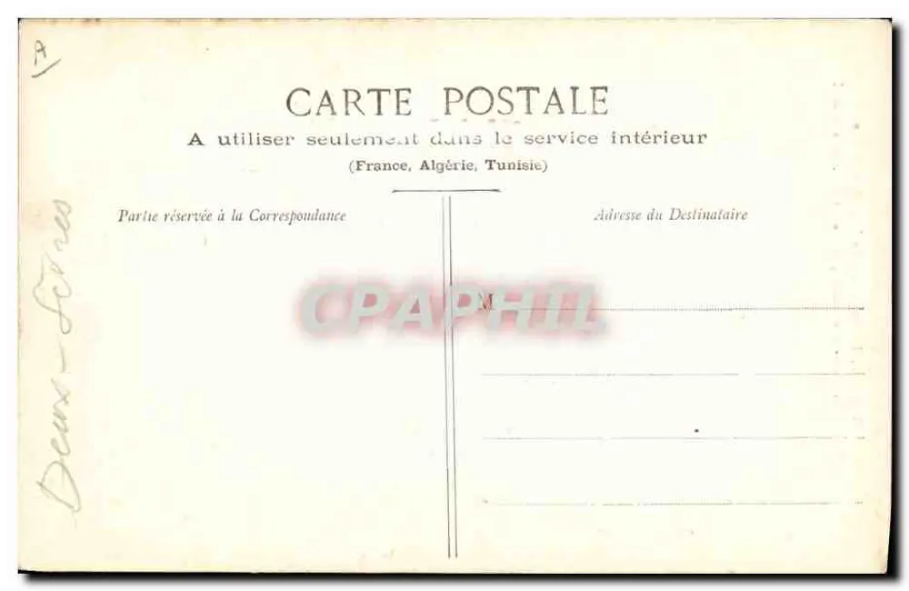 Parthenay — jovem mulher com traje local segurando um espelho — Coleção G. L. De Nantea, n° 209 - Verso