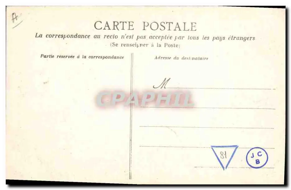 Coiffe de Redon (I.-et-V.) — Editor Héloïse Duges e Cie, Nantes — N° A 16 - Verso