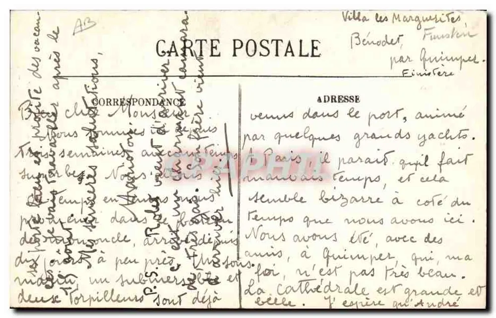 Junge Frau aus Douarnenez im Festkleid — Sitten und Typen der Bretonen, Nr. 95 — LL. - Rückseite