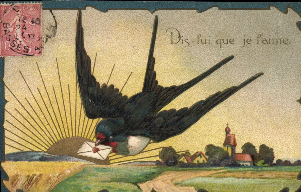 Vogel mit einem Brief — Dis-fui que je t'aime — Verleger nicht sichtbar - Vorderseite