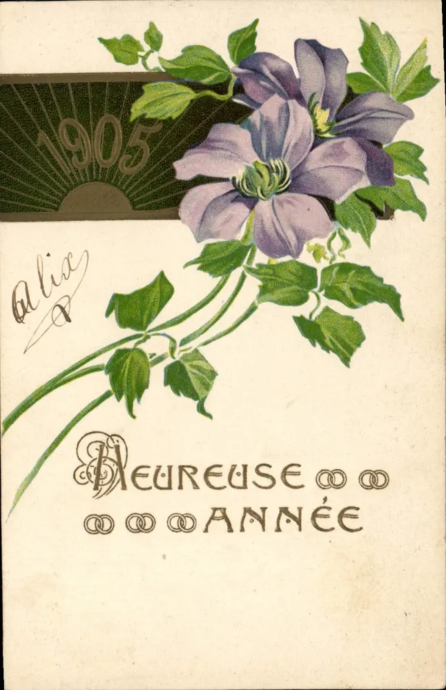 Clematisblom — Jaar 1905 — Alix - Voorkant
