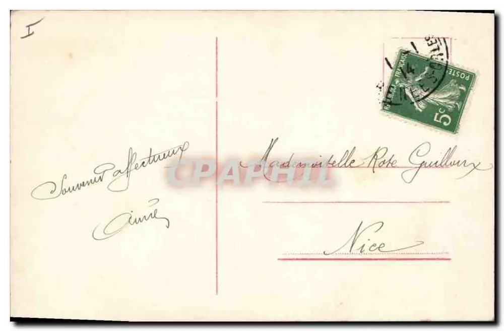 Junge Frau mit Hut aus Federn — Frohe Weihnachten — Fotograf RR n°4055/6 - Rückseite