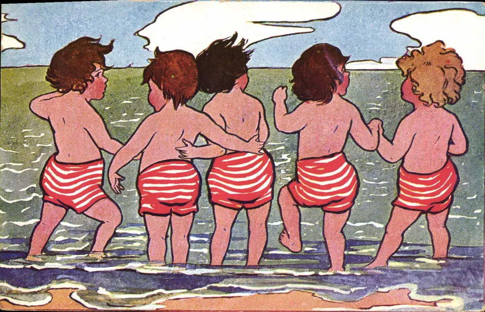 Kinderen am Meer — Illustration - Vorderseite