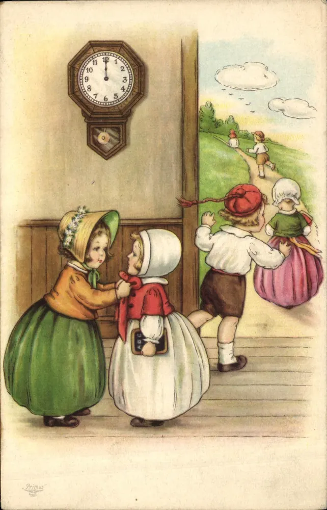 Enfants près d'une horloge — Primus — n° 211 - Recto