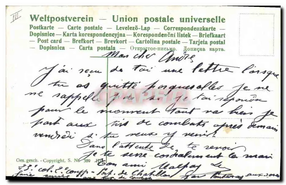 Glückliches Paar in einem Zimmer — Endlich allein! — LOUIS FONTENAY, n° 389 - Rückseite