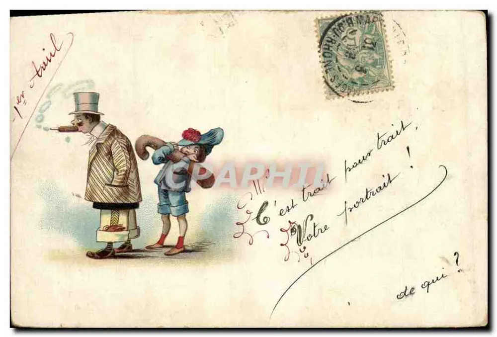 Karikatur-Porträt — Mann und Kind — Verleger nicht sichtbar - Vorderseite