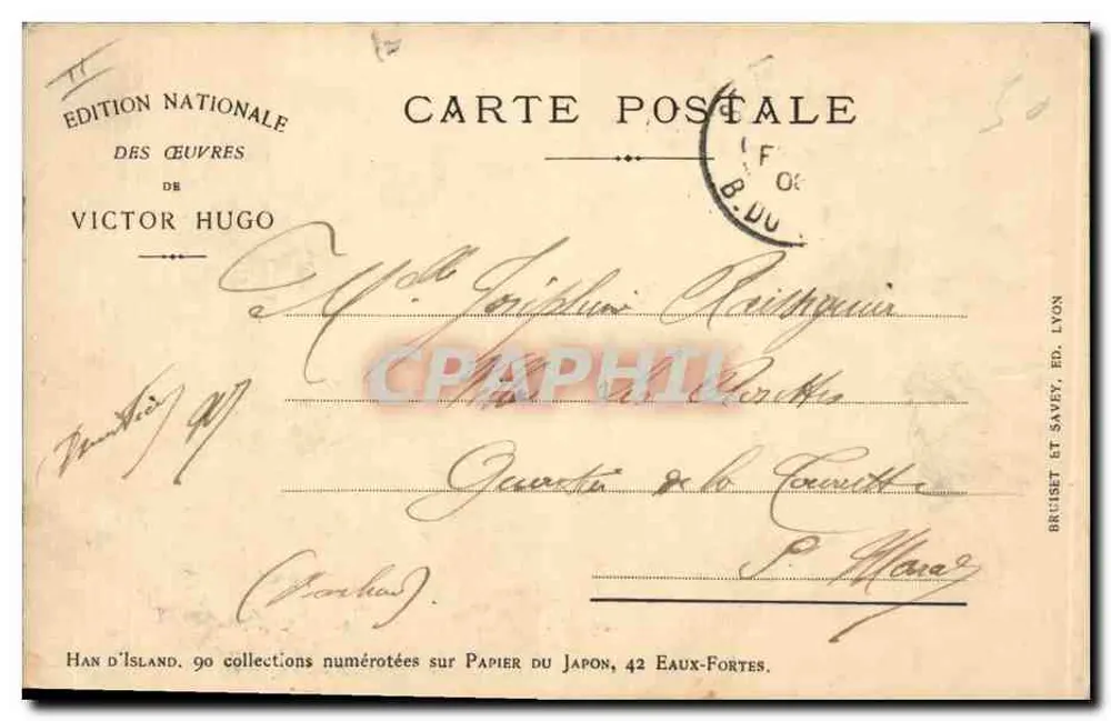 Han d'Island — Szene aus dem Stück von Victor Hugo — Édition Nationale des Œuvres de Victor Hugo, Nr. 4 - Rückseite