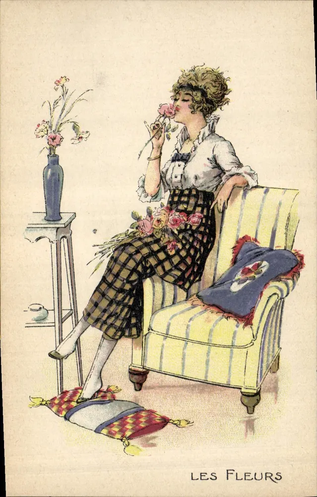 Frau, die eine Rose riecht — Die Blumen — französische Ausgabe n°292 - Vorderseite