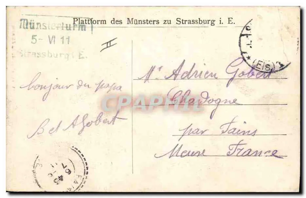 Jean Baptiste Schwilgué — Erfinder der astronomischen Uhr — Verleger nicht sichtbar - Rückseite