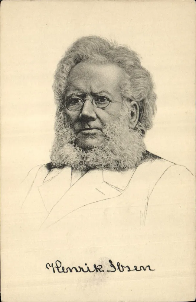 Henrik Ibsen — retrato gravado — Stengel & Co., Dresden 40/110 - Frente