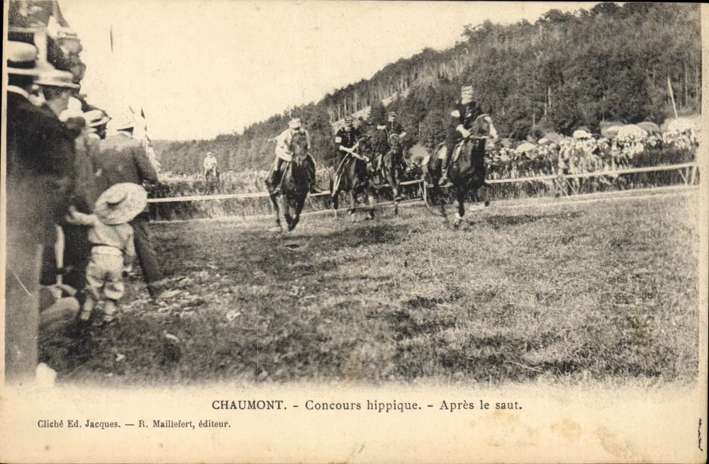 Chaumont - Pferdeshow - Nach dem Sprung — Foto von Ed. Jacques — R. Maillefort, Verlag - Vorderseite