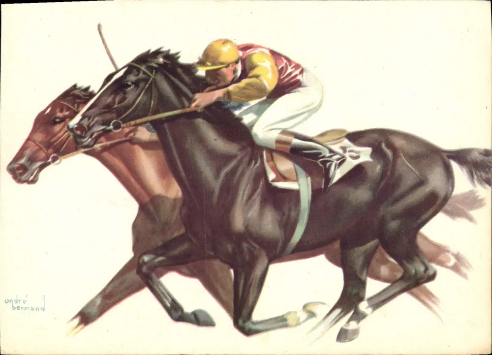 Corrida de cavalos — ilustração — André Bermond - Frente