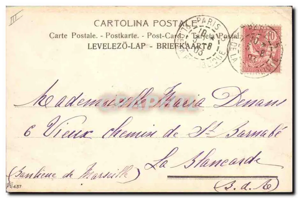 Reitender römischer Pferd — Studien von C. Vernet — Postkarte Paris - Rückseite