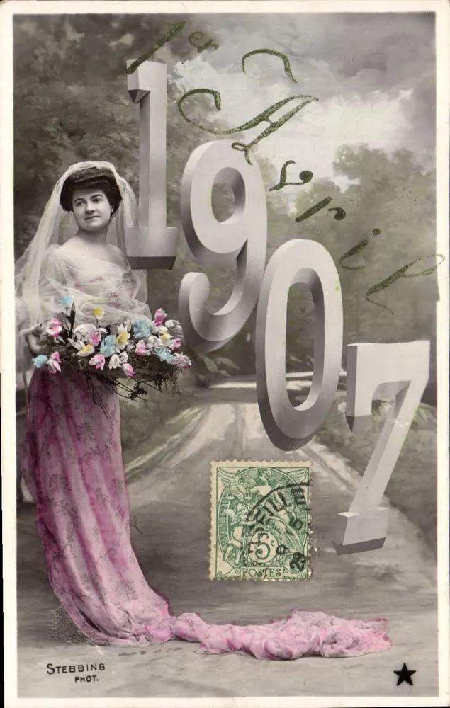 Junge Braut — 1907 — Stebbing Phot. - Vorderseite