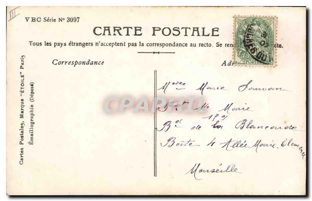 Junge Braut — 1907 — Stebbing Phot. - Rückseite