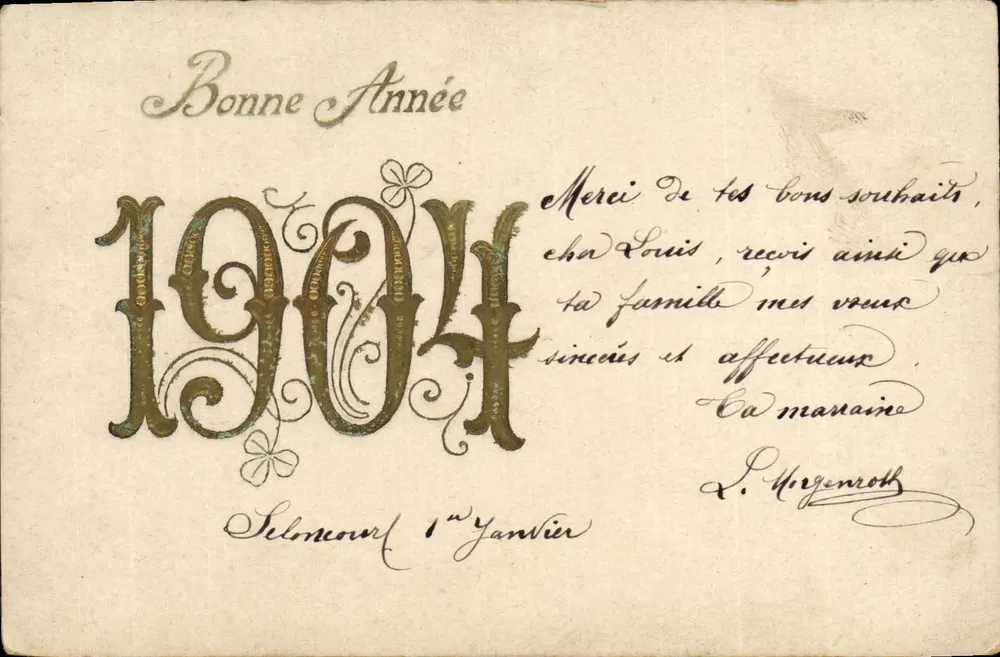 Bom Ano 1904 — Seloncourt — editor não identificado - Frente