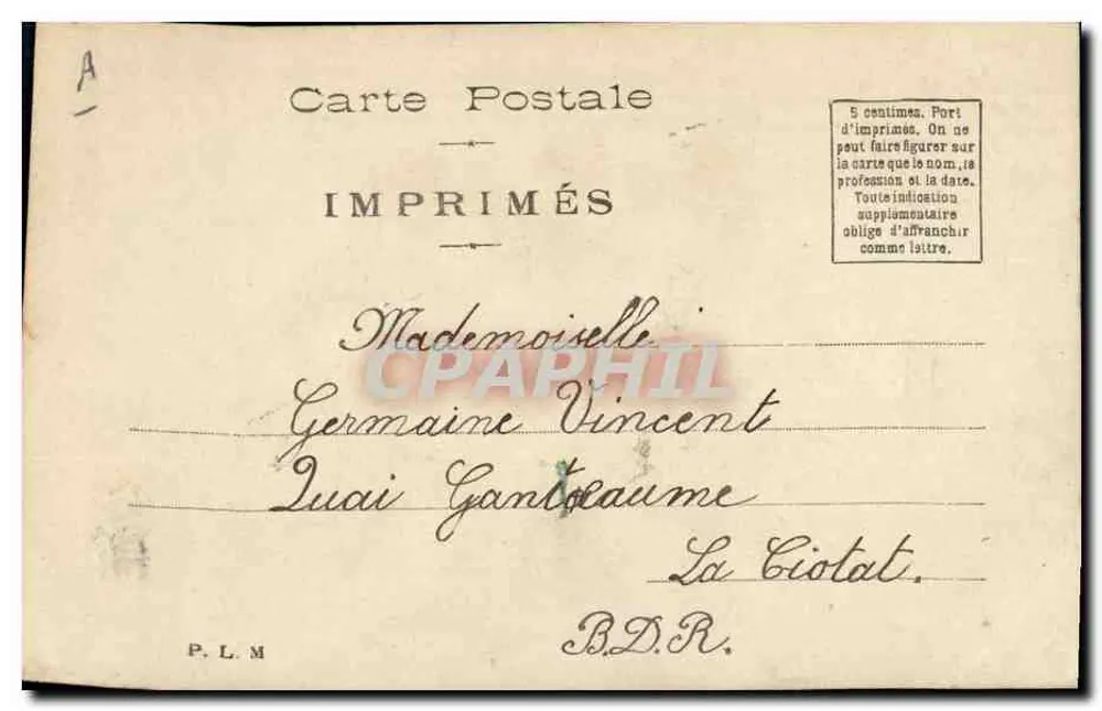 Flores rosas — Ano 1906 — Impressos - Verso