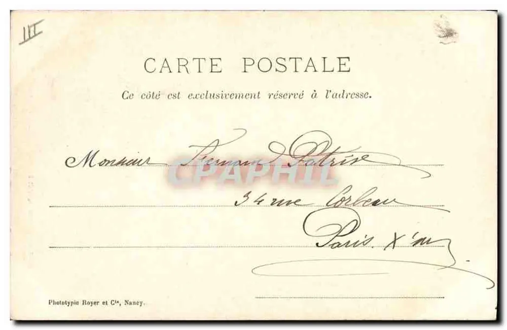 Decalogue des Todes — 1908 — Phototypie Royer et Cie, Nancy - Rückseite