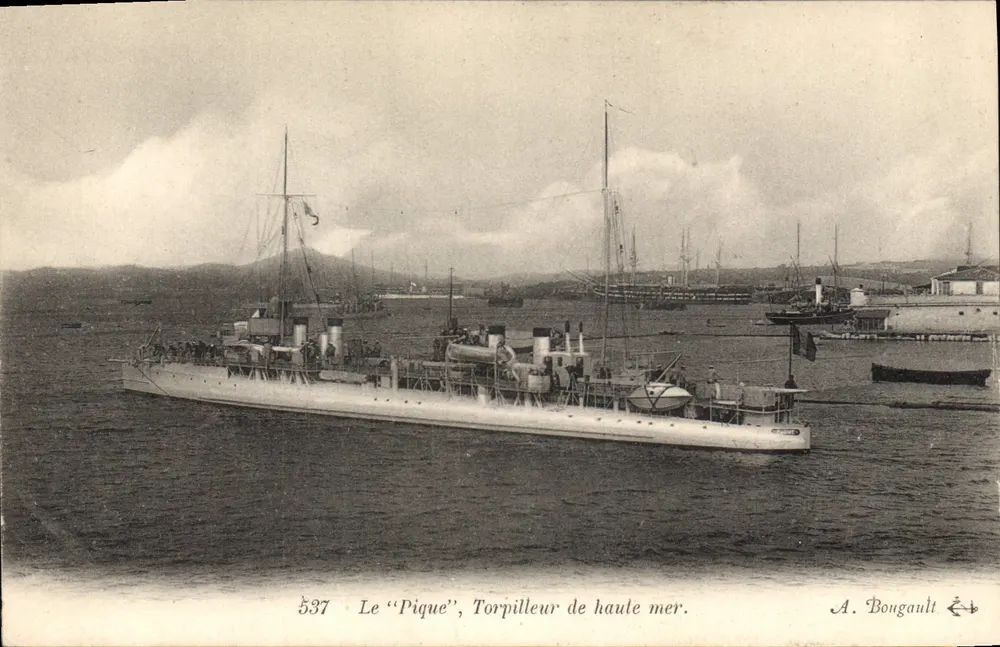 Der "Pique", Torpilleur de haute mer — A. Bougault, Nr. 537 - Vorderseite