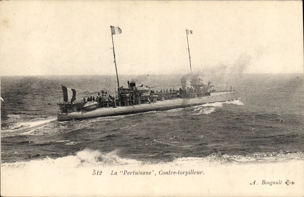 Die "Pertuisane", Zerstörer — A. Bougault, Nr. 512 - Vorderseite