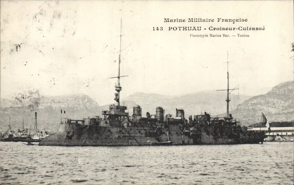 Kreuzer-Panzerkreuzer Pothuau — Französische Marine — Phototypie Marius Bar — Toulon - Vorderseite