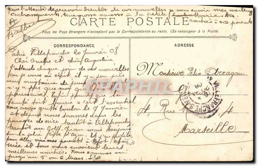 Cruzador da Marinha Francesa — 186 Patrie — Fototipia Marius Bar, Toulon - Verso