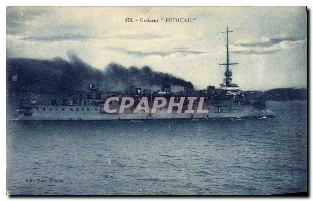 Cruzador "Pothuau" — Editor Durz, Toulon — n° 170 - Frente